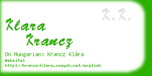 klara krancz business card