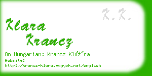 klara krancz business card